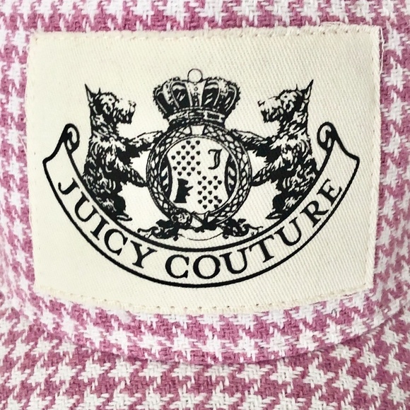 Juicy, Couture, Pink, and, White, Houndstooth,‎ Cap, Hat, Patch Logo, OS, NEW - Picture 3 of 15